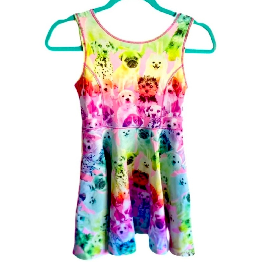 The Children’s Place Rainbow Puppy Dress sz 7/8